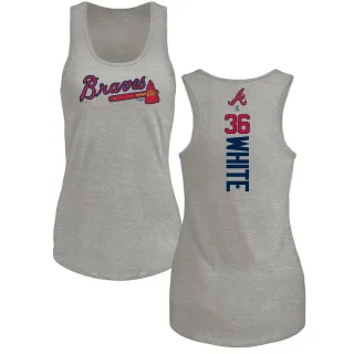 Women's Atlanta Braves Eli White White Backer Tank Top Ash