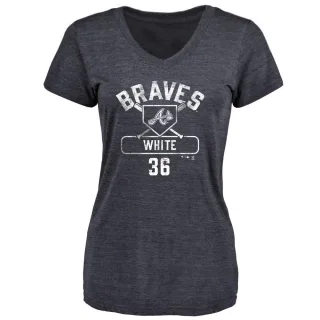 Women's Atlanta Braves Eli White White Base Runner T-Shirt Navy