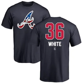 Youth Atlanta Braves Eli White White Name and Number Banner Wave T-Shirt Navy